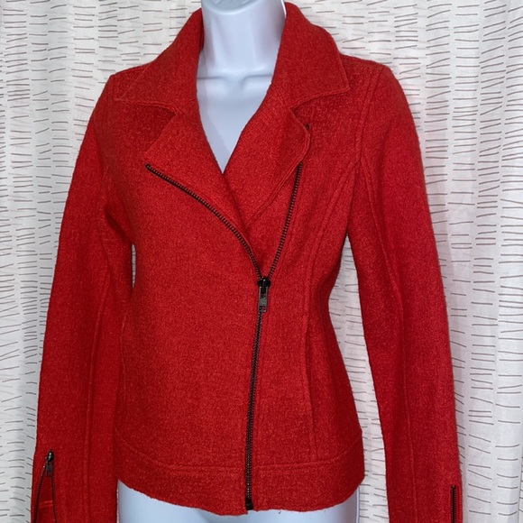 Tahari moto zip up burnt orange jacket XS - Picture 2 of 10